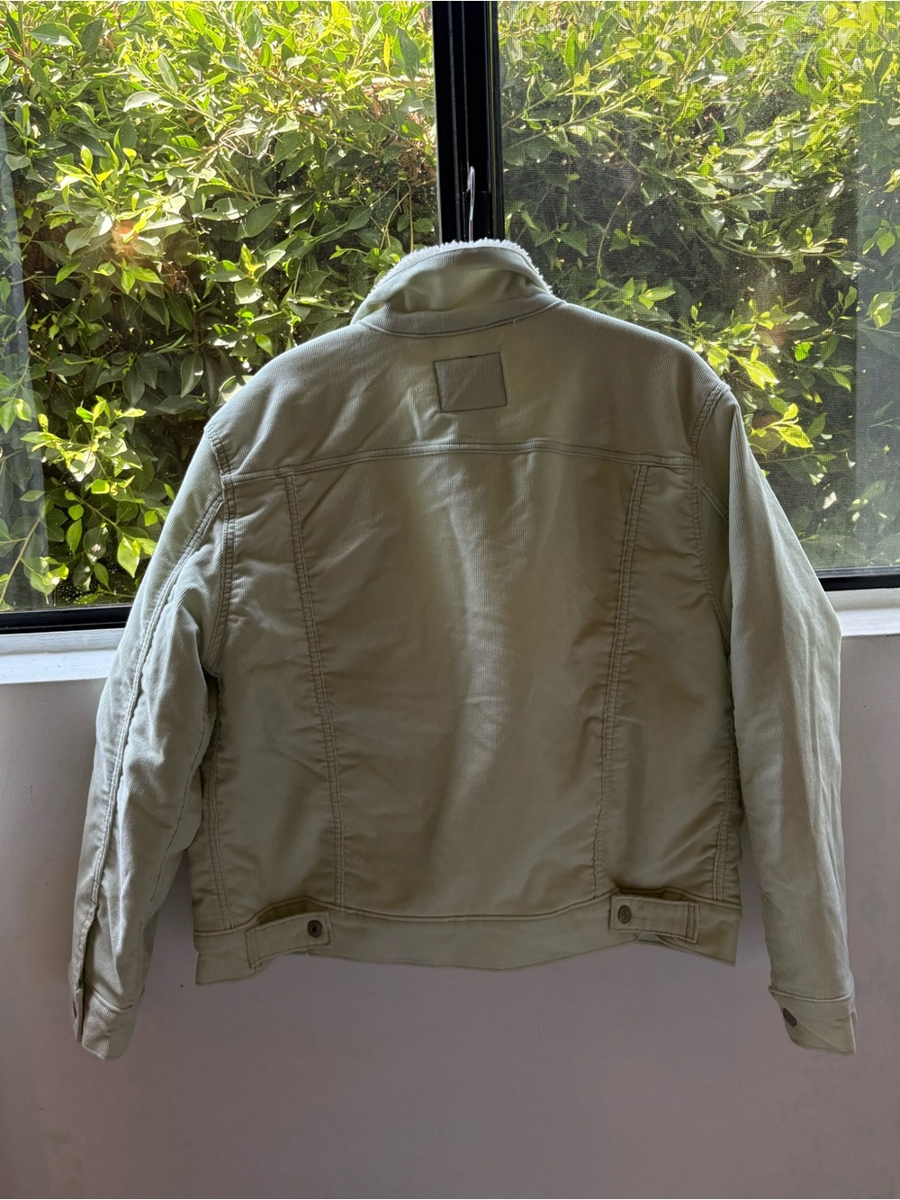 Levi’s Sherpa Trucker Jacket Sea Green Corduroy NWT Size Large - Picture 3 of 5